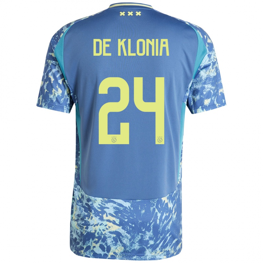 Damen Daliyah De Klonia #24 Grau Blau Gelb Auswärtstrikot Trikot 2024/25 T-Shirt Österreich