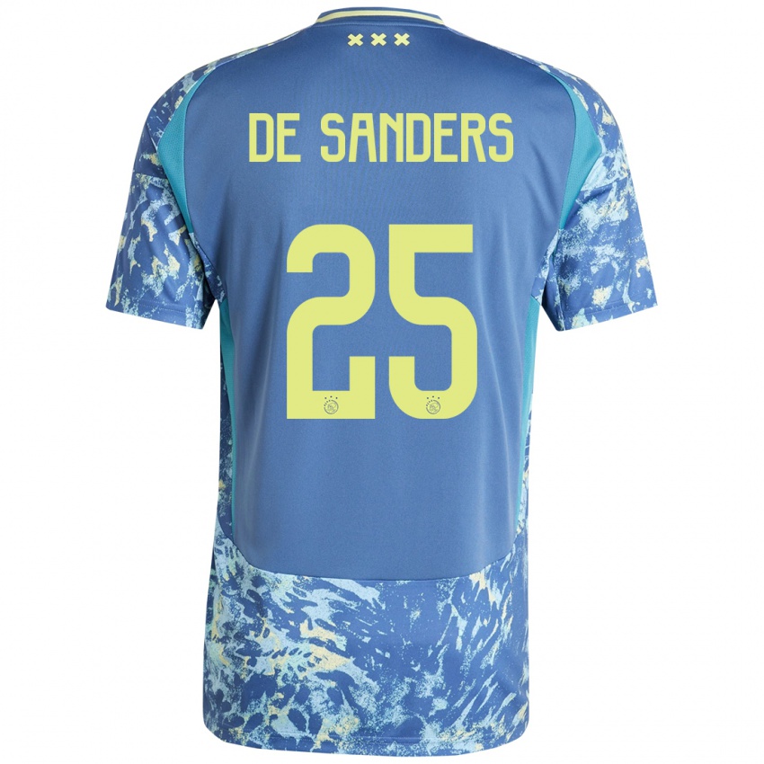 Damen Kay-Lee De Sanders #25 Grau Blau Gelb Auswärtstrikot Trikot 2024/25 T-Shirt Österreich