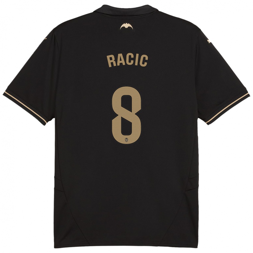 Damen Uros Racic #8 Schwarz Auswärtstrikot Trikot 2024/25 T-Shirt Österreich