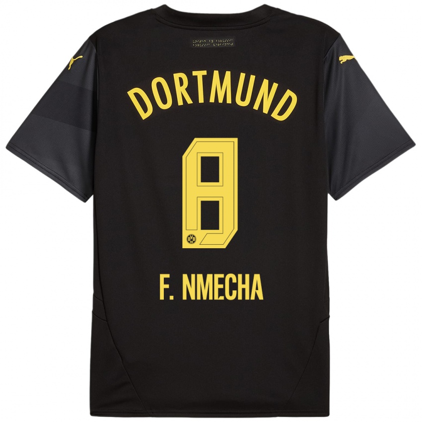 Damen Felix Nmecha #8 Schwarz Gelb Auswärtstrikot Trikot 2024/25 T-Shirt Österreich