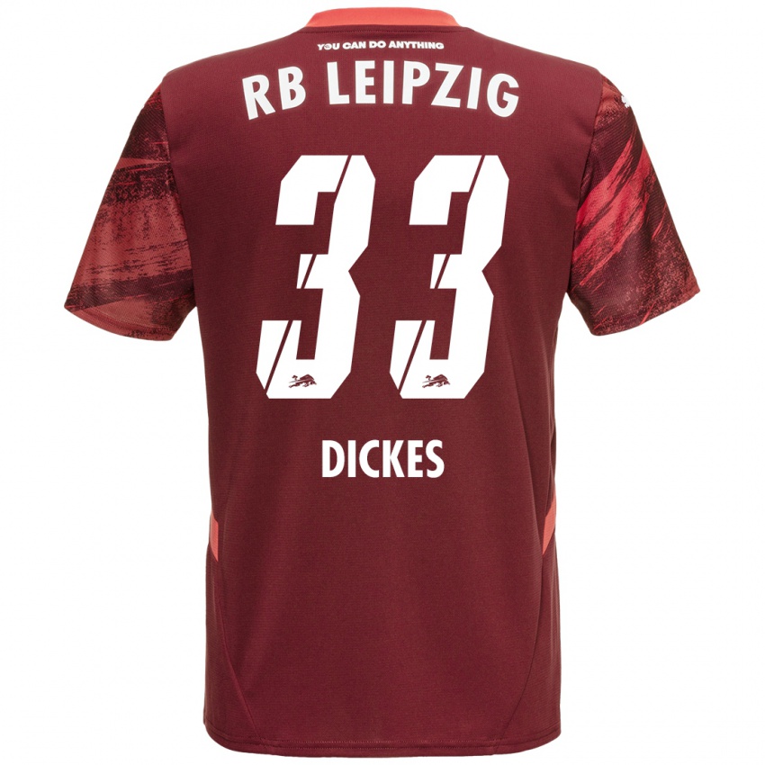 Damen Fernando Dickes #33 Burgunderrot Auswärtstrikot Trikot 2024/25 T-Shirt Österreich