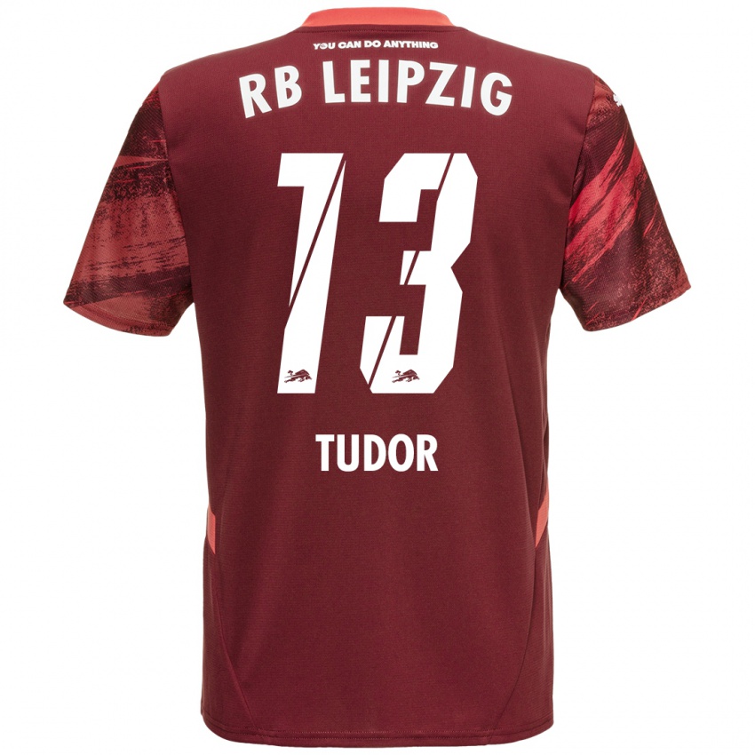 Damen Aaron Tudor #13 Burgunderrot Auswärtstrikot Trikot 2024/25 T-Shirt Österreich