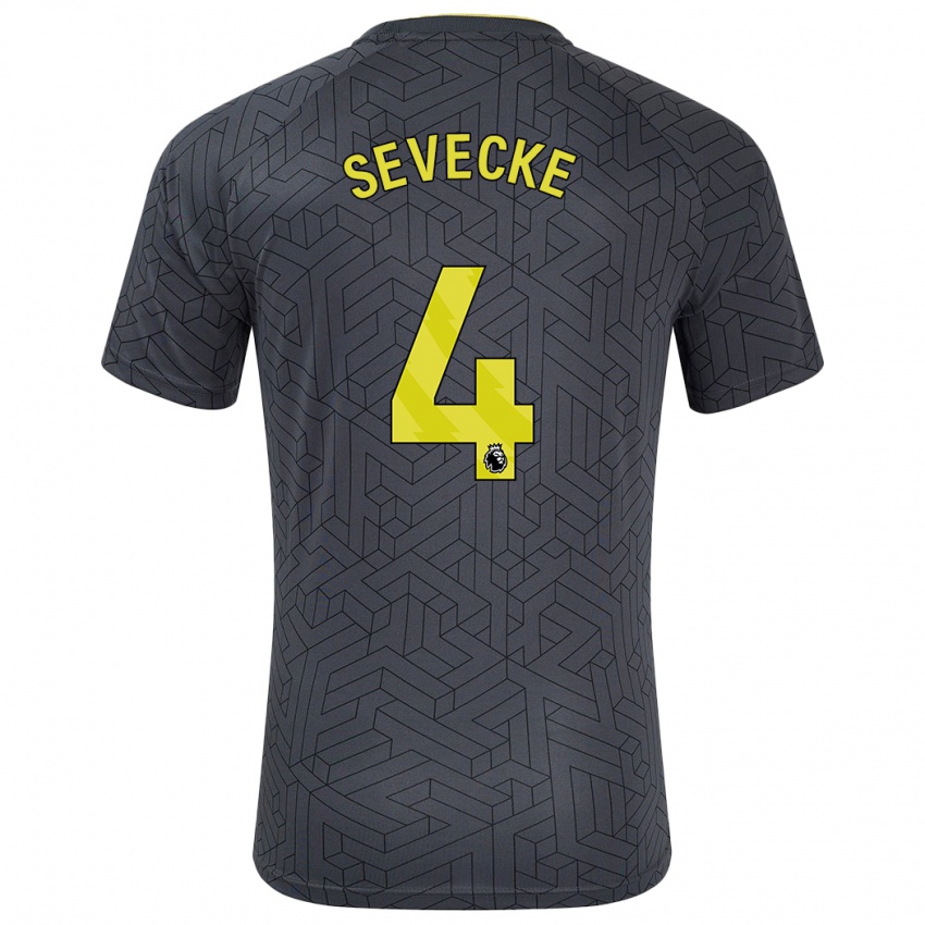 Damen Rikke Sevecke #4 Schwarz Gelb Auswärtstrikot Trikot 2024/25 T-Shirt Österreich