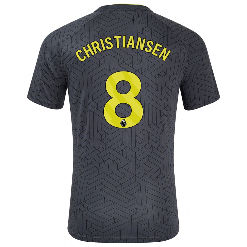 Damen Izzy Christiansen #8 Schwarz Gelb Auswärtstrikot Trikot 2024/25 T-Shirt Österreich