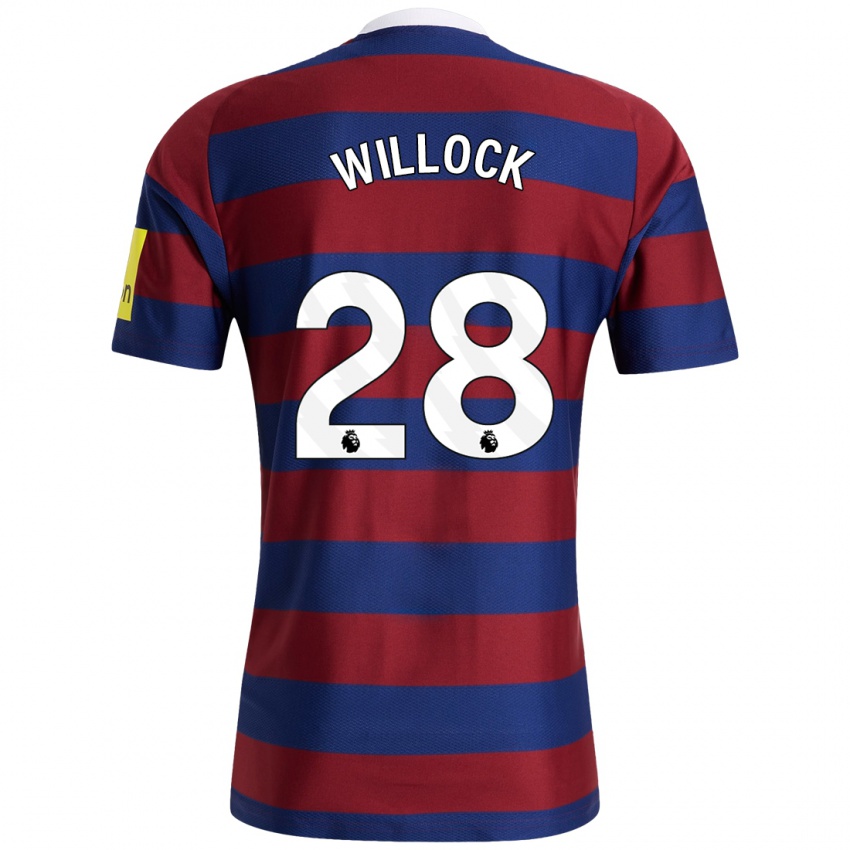 Damen Joe Willock #28 Burgunderrot Marineblau Auswärtstrikot Trikot 2024/25 T-Shirt Österreich