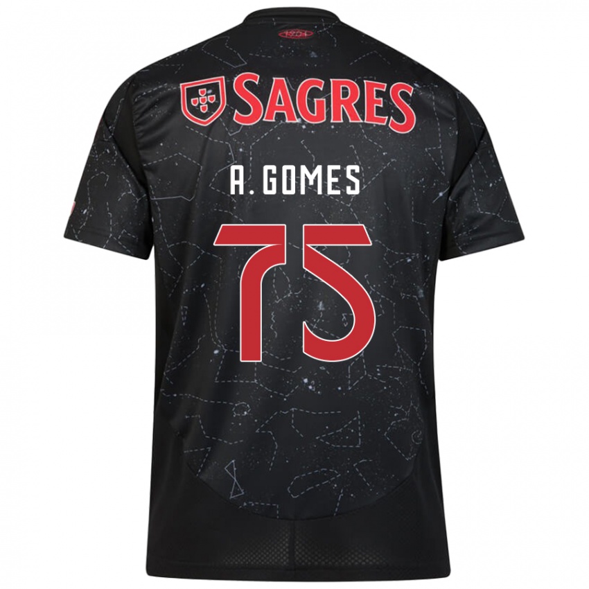 Damen André Gomes #75 Schwarz Rot Auswärtstrikot Trikot 2024/25 T-Shirt Österreich