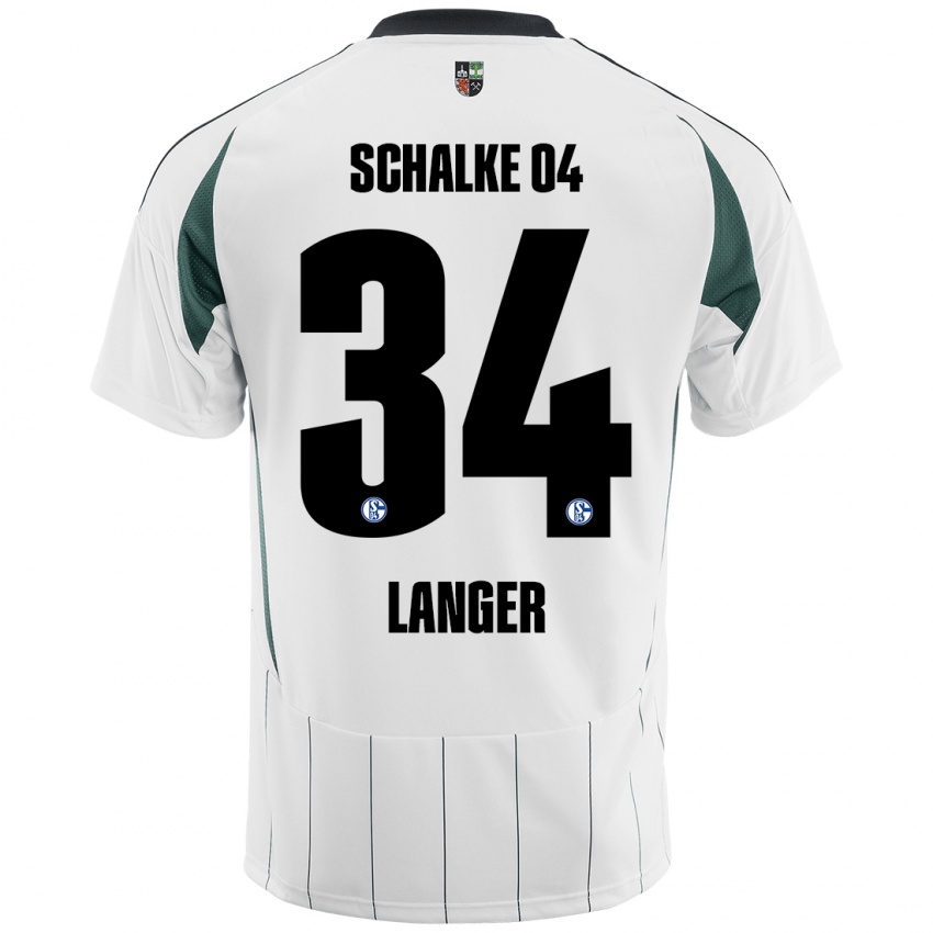 Damen Michael Langer #34 Weiß Grün Auswärtstrikot Trikot 2024/25 T-Shirt Österreich