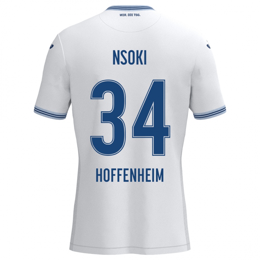 Damen Stanley Nsoki #34 Weiß Blau Auswärtstrikot Trikot 2024/25 T-Shirt Österreich