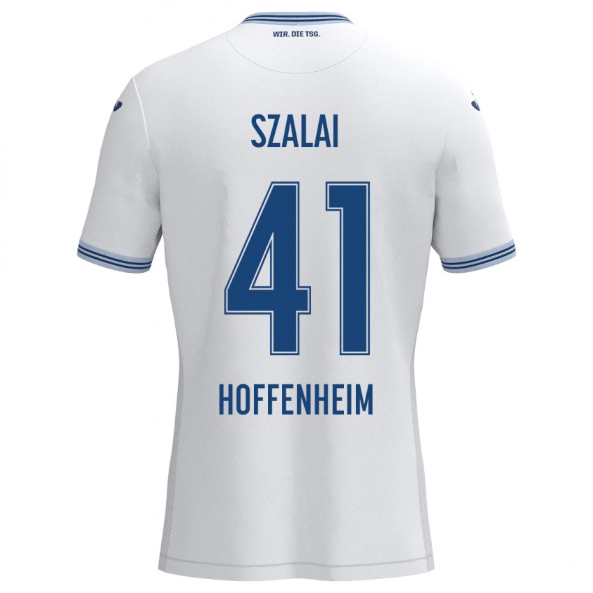 Damen Attila Szalai #41 Weiß Blau Auswärtstrikot Trikot 2024/25 T-Shirt Österreich