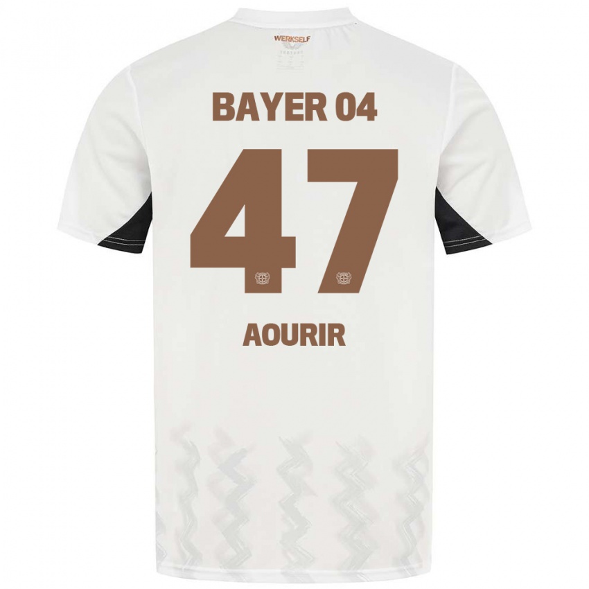 Damen Ayman Aourir #47 Weiß Schwarz Auswärtstrikot Trikot 2024/25 T-Shirt Österreich