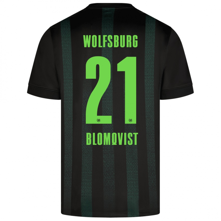 Damen Rebecka Blomqvist #21 Dunkelgrün Auswärtstrikot Trikot 2024/25 T-Shirt Österreich