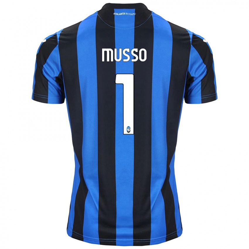 Kinder Juan Musso #1 Blau Schwarz Heimtrikot Trikot 2024/25 T-Shirt Österreich