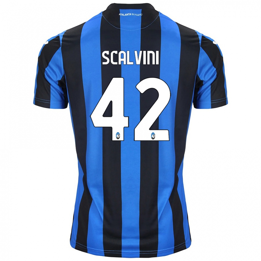 Kinder Giorgio Scalvini #42 Blau Schwarz Heimtrikot Trikot 2024/25 T-Shirt Österreich