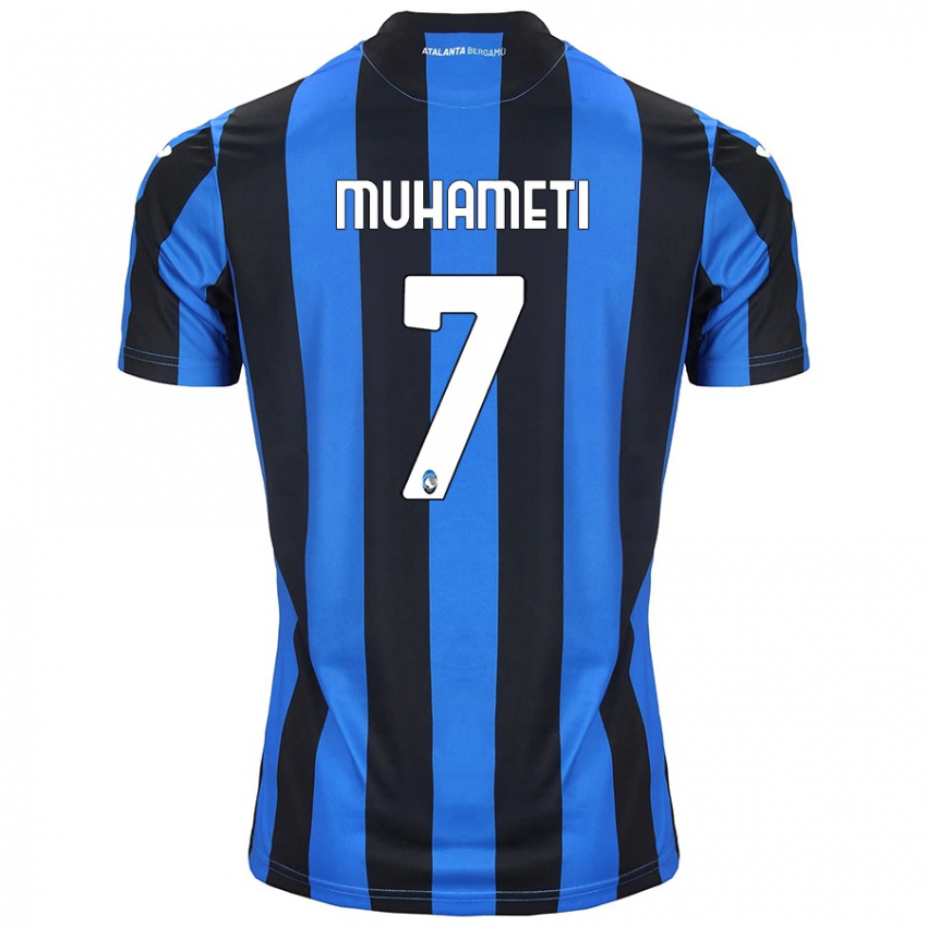 Kinder Endri Muhameti #7 Blau Schwarz Heimtrikot Trikot 2024/25 T-Shirt Österreich