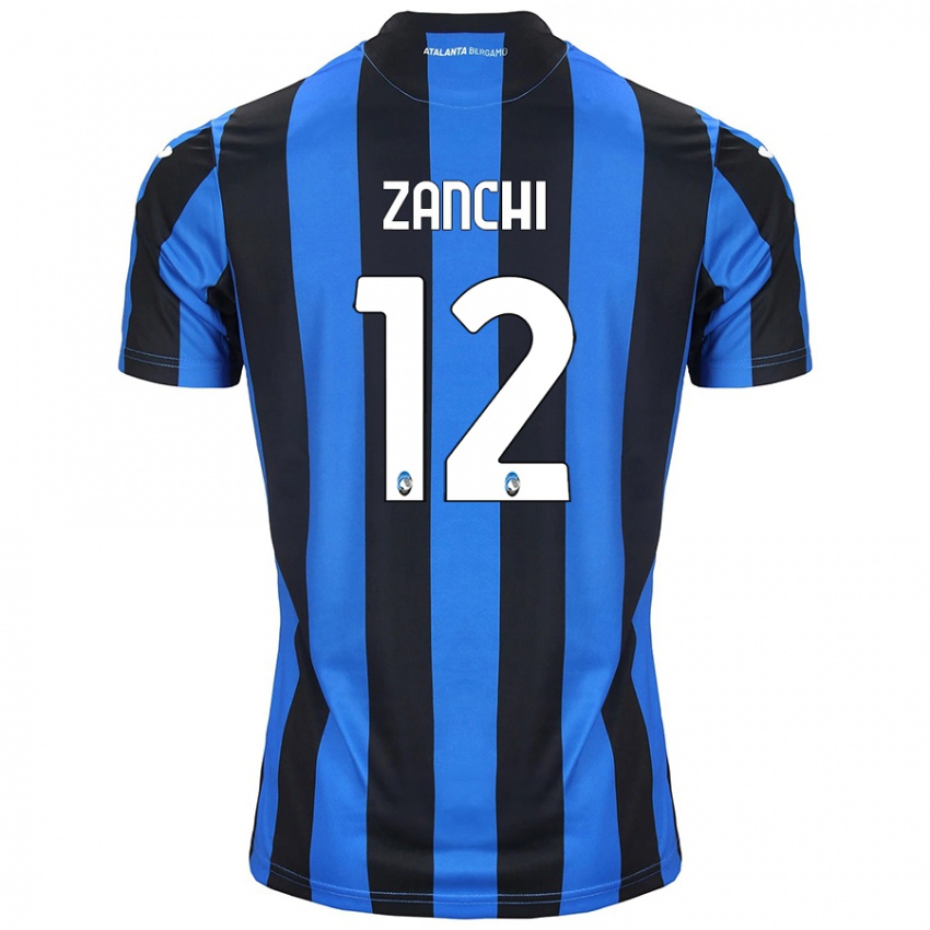 Kinder Edoardo Zanchi #12 Blau Schwarz Heimtrikot Trikot 2024/25 T-Shirt Österreich