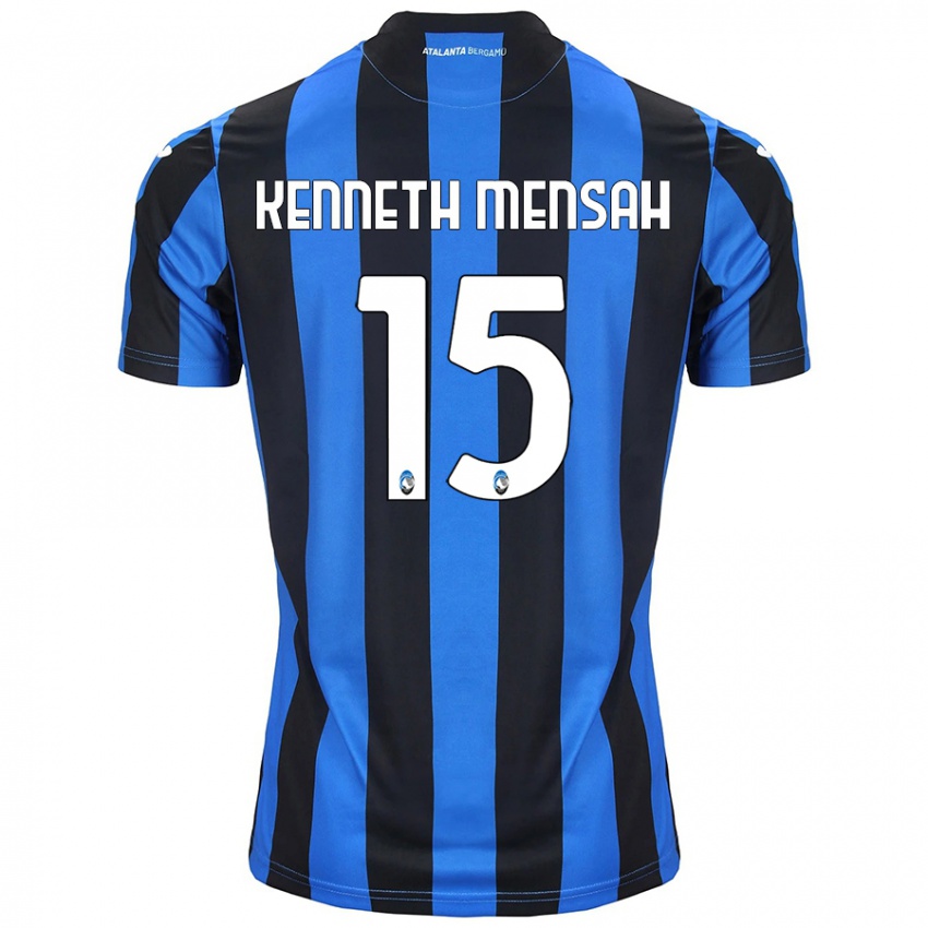 Kinder Anthony Kenneth Mensah #15 Blau Schwarz Heimtrikot Trikot 2024/25 T-Shirt Österreich