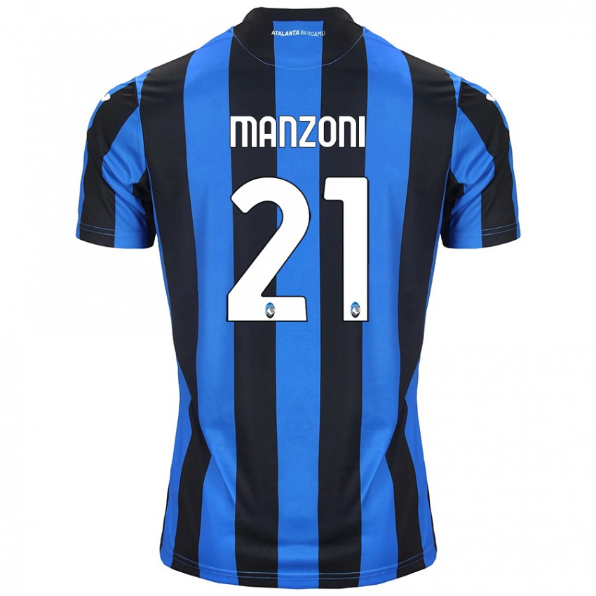 Kinder Alberto Manzoni #21 Blau Schwarz Heimtrikot Trikot 2024/25 T-Shirt Österreich