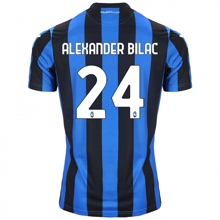 Kinder Max Alexander Bilac #24 Blau Schwarz Heimtrikot Trikot 2024/25 T-Shirt Österreich