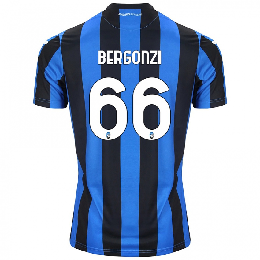 Kinder Federico Bergonzi #66 Blau Schwarz Heimtrikot Trikot 2024/25 T-Shirt Österreich