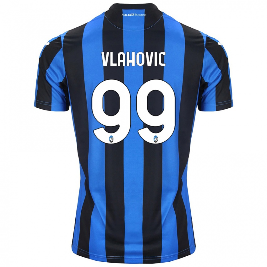 Kinder Vanja Vlahovic #99 Blau Schwarz Heimtrikot Trikot 2024/25 T-Shirt Österreich