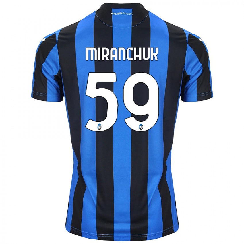 Kinder Aleksey Miranchuk #59 Blau Schwarz Heimtrikot Trikot 2024/25 T-Shirt Österreich