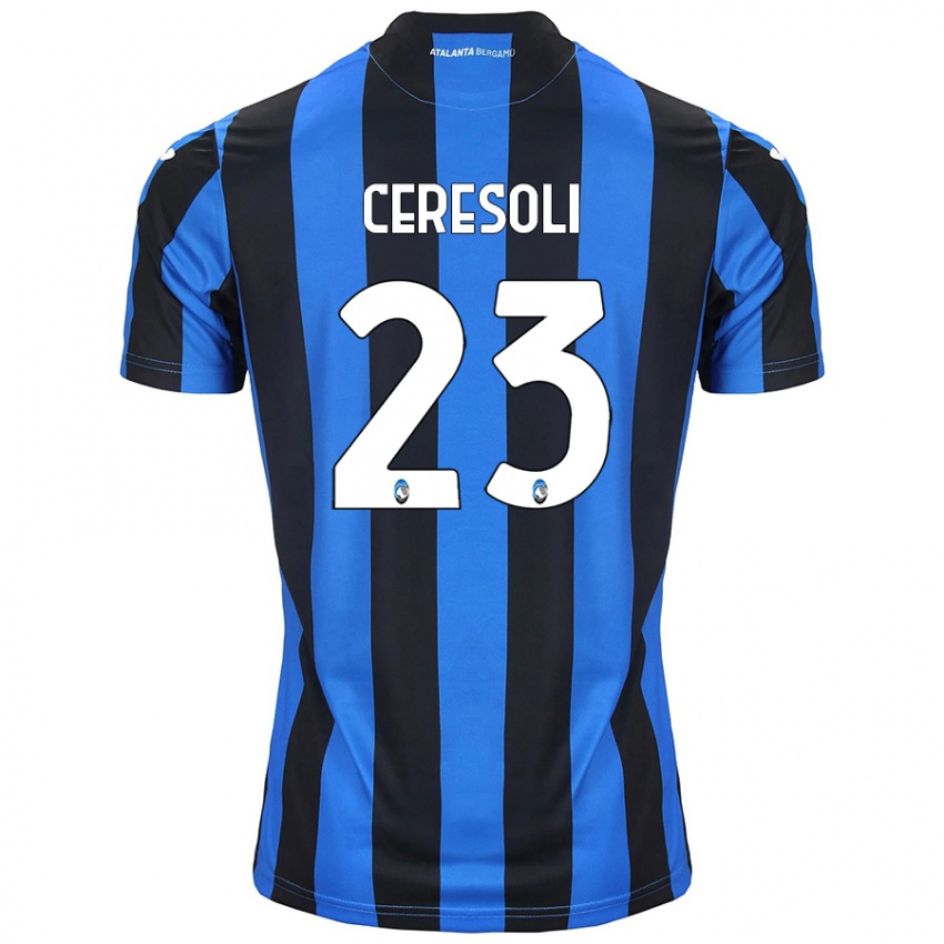 Kinder Andrea Ceresoli #23 Blau Schwarz Heimtrikot Trikot 2024/25 T-Shirt Österreich