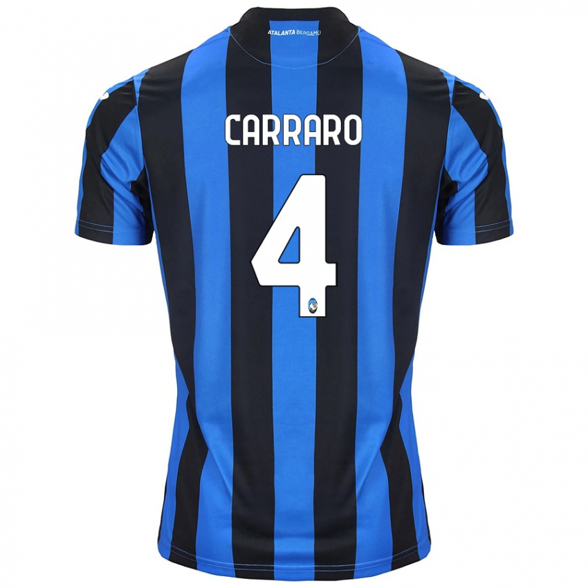 Kinder Marco Carraro #4 Blau Schwarz Heimtrikot Trikot 2024/25 T-Shirt Österreich