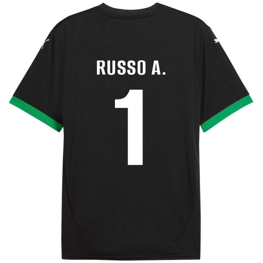 Kinder Alessandro Russo #1 Schwarz Dunkelgrün Heimtrikot Trikot 2024/25 T-Shirt Österreich