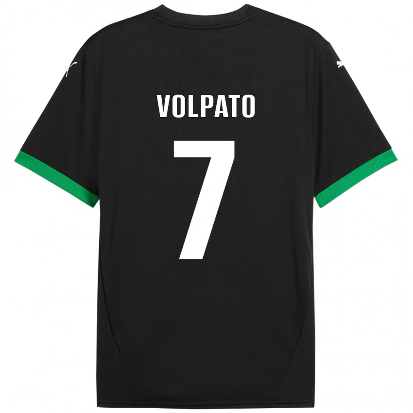 Kinder Cristian Volpato #7 Schwarz Dunkelgrün Heimtrikot Trikot 2024/25 T-Shirt Österreich