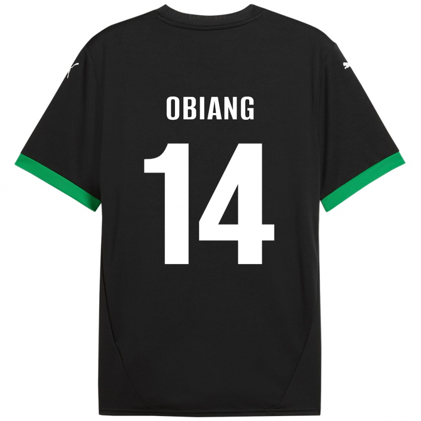 Kinder Pedro Obiang #14 Schwarz Dunkelgrün Heimtrikot Trikot 2024/25 T-Shirt Österreich