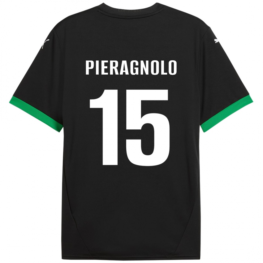 Kinder Edoardo Pieragnolo #15 Schwarz Dunkelgrün Heimtrikot Trikot 2024/25 T-Shirt Österreich