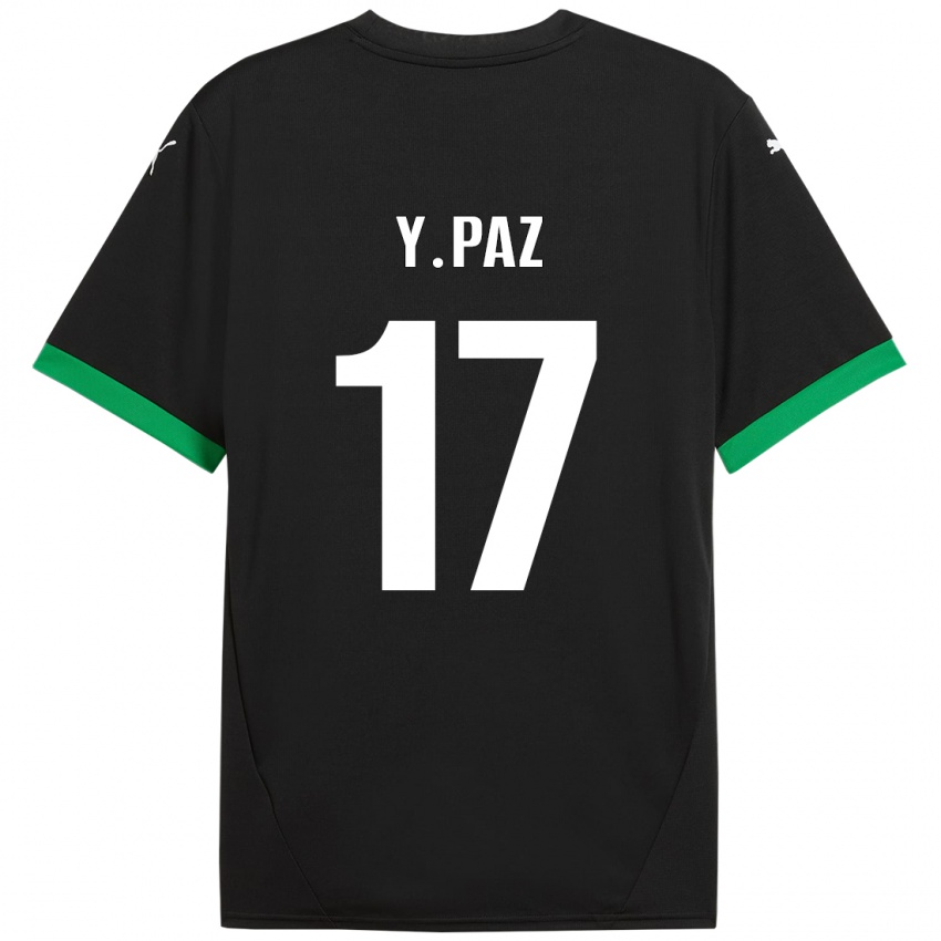 Kinder Yeferson Paz #17 Schwarz Dunkelgrün Heimtrikot Trikot 2024/25 T-Shirt Österreich