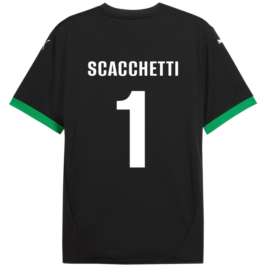 Kinder Alessandro Scacchetti #1 Schwarz Dunkelgrün Heimtrikot Trikot 2024/25 T-Shirt Österreich