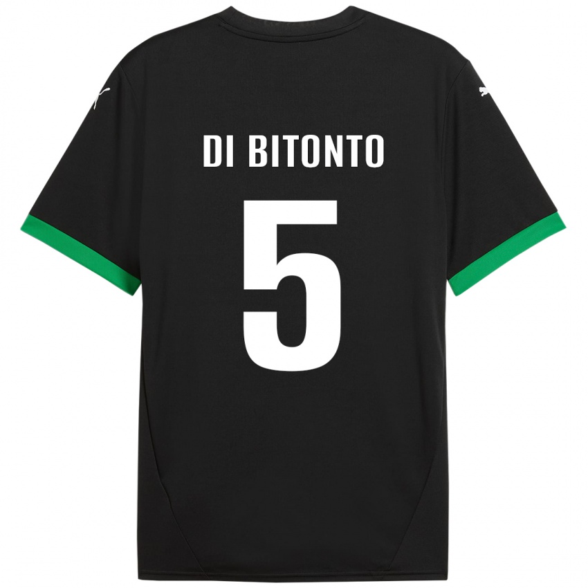 Kinder Alessandro Di Bitonto #5 Schwarz Dunkelgrün Heimtrikot Trikot 2024/25 T-Shirt Österreich