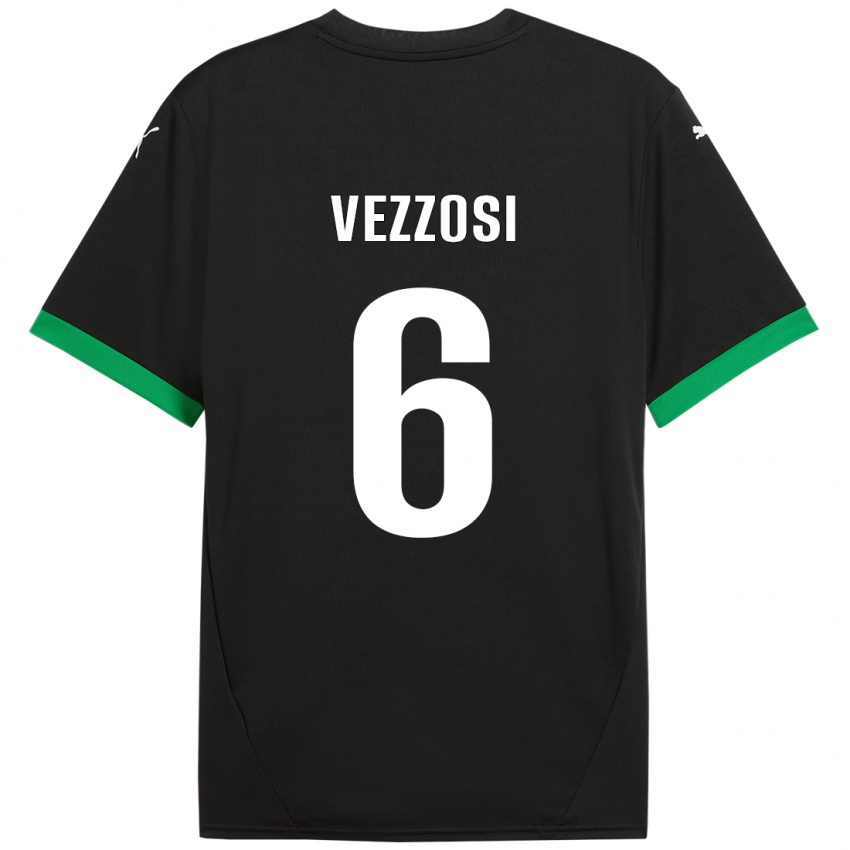 Kinder Giorgio Vezzosi #6 Schwarz Dunkelgrün Heimtrikot Trikot 2024/25 T-Shirt Österreich