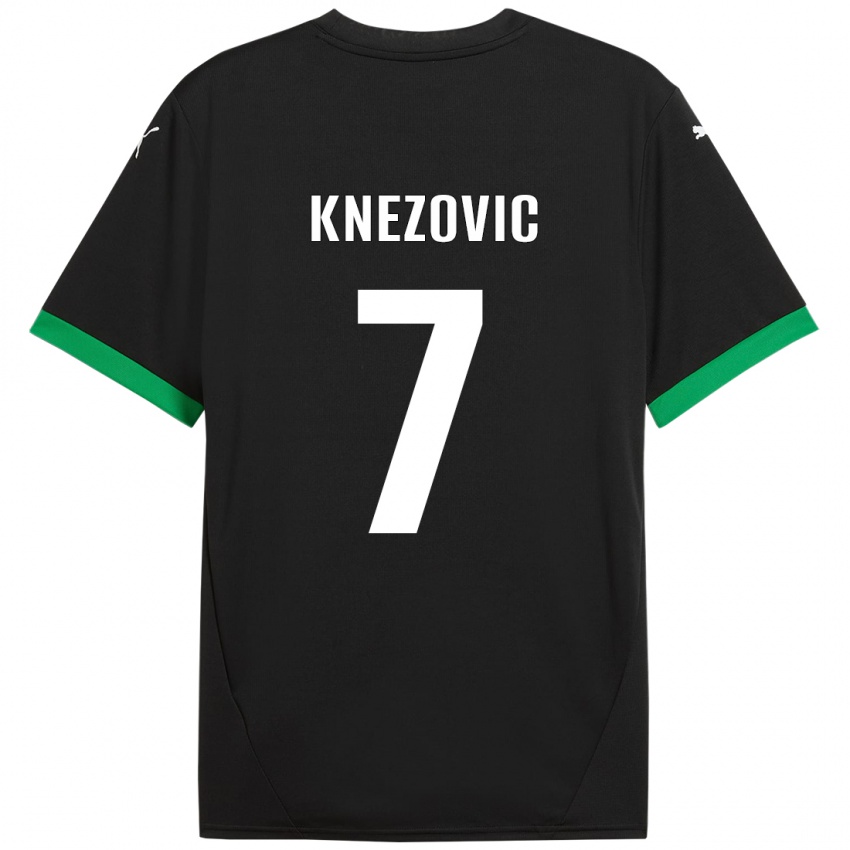 Kinder Borna Knezovic #7 Schwarz Dunkelgrün Heimtrikot Trikot 2024/25 T-Shirt Österreich