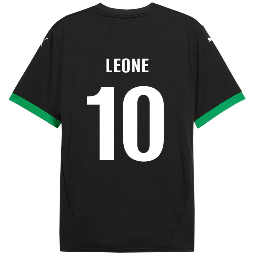 Kinder Kevin Leone #10 Schwarz Dunkelgrün Heimtrikot Trikot 2024/25 T-Shirt Österreich