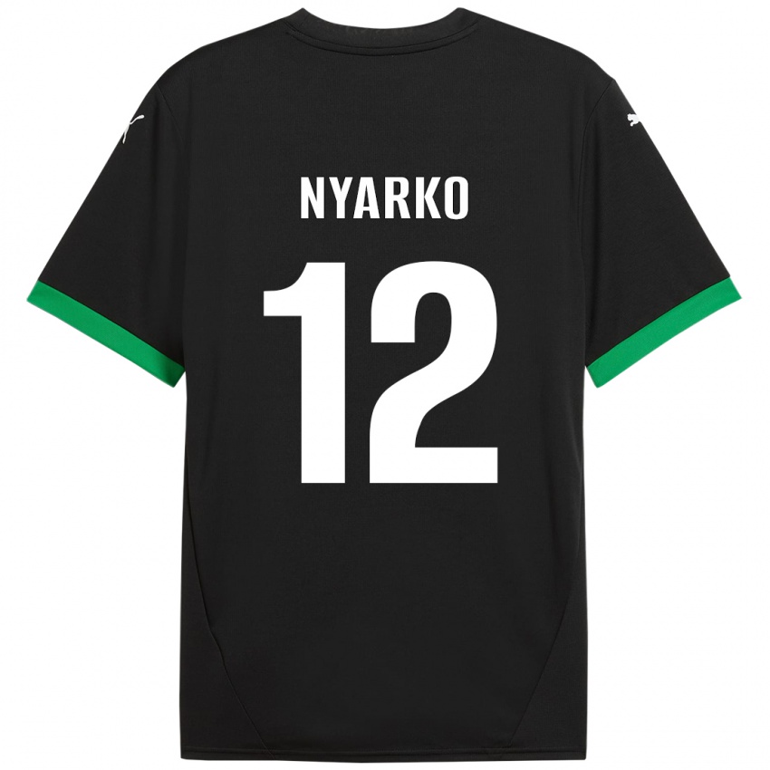 Kinder Lorenzo Nyarko #12 Schwarz Dunkelgrün Heimtrikot Trikot 2024/25 T-Shirt Österreich