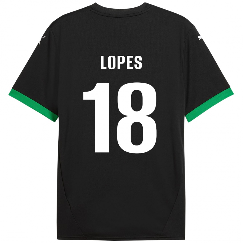 Kinder Emerick Lopes #18 Schwarz Dunkelgrün Heimtrikot Trikot 2024/25 T-Shirt Österreich