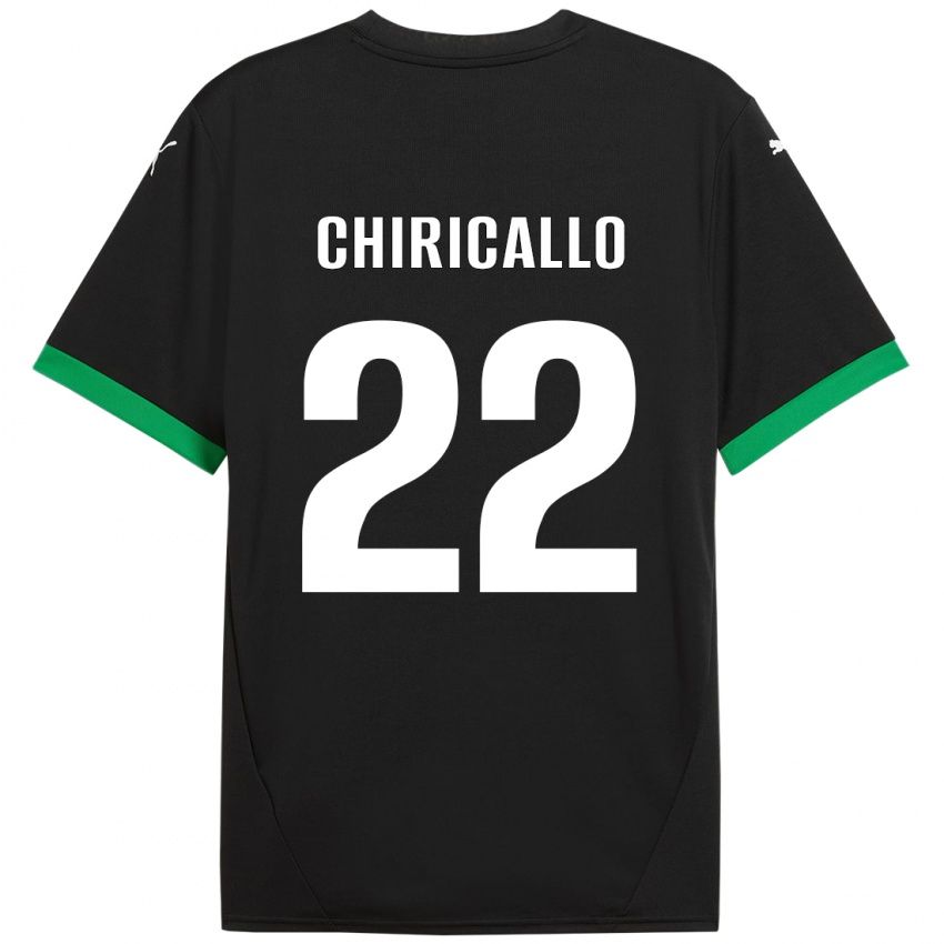 Kinder Giovanni Chiricallo #22 Schwarz Dunkelgrün Heimtrikot Trikot 2024/25 T-Shirt Österreich