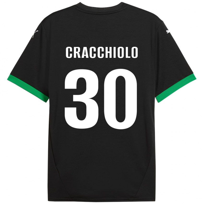 Kinder Leonardo Cracchiolo #30 Schwarz Dunkelgrün Heimtrikot Trikot 2024/25 T-Shirt Österreich