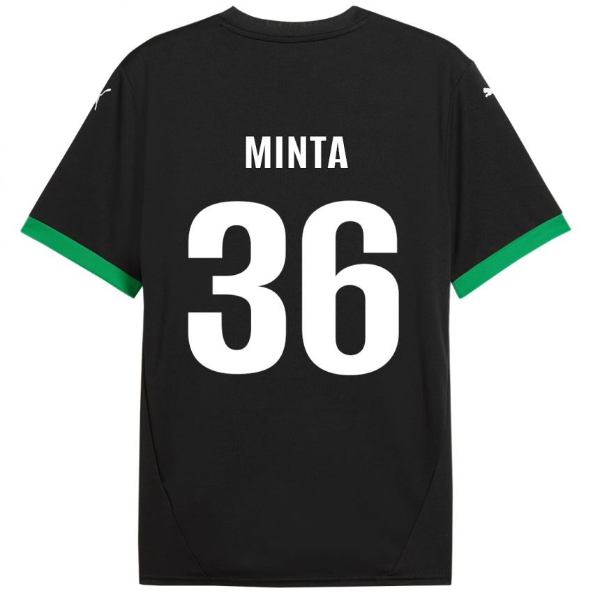 Kinder Amoako Minta #36 Schwarz Dunkelgrün Heimtrikot Trikot 2024/25 T-Shirt Österreich