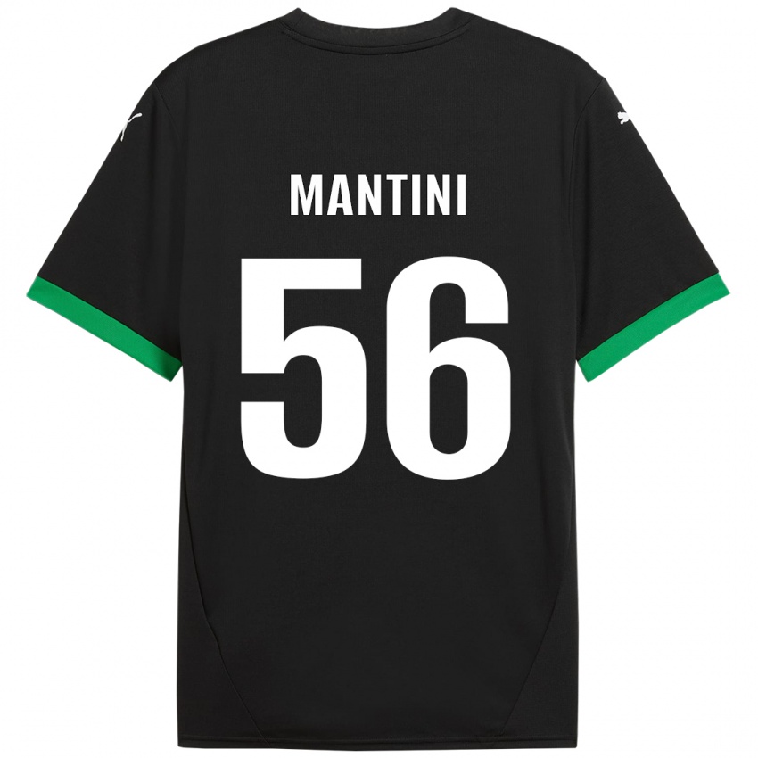 Kinder Raffaele Mantini #56 Schwarz Dunkelgrün Heimtrikot Trikot 2024/25 T-Shirt Österreich