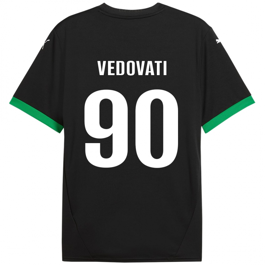 Kinder Gabriele Vedovati #90 Schwarz Dunkelgrün Heimtrikot Trikot 2024/25 T-Shirt Österreich