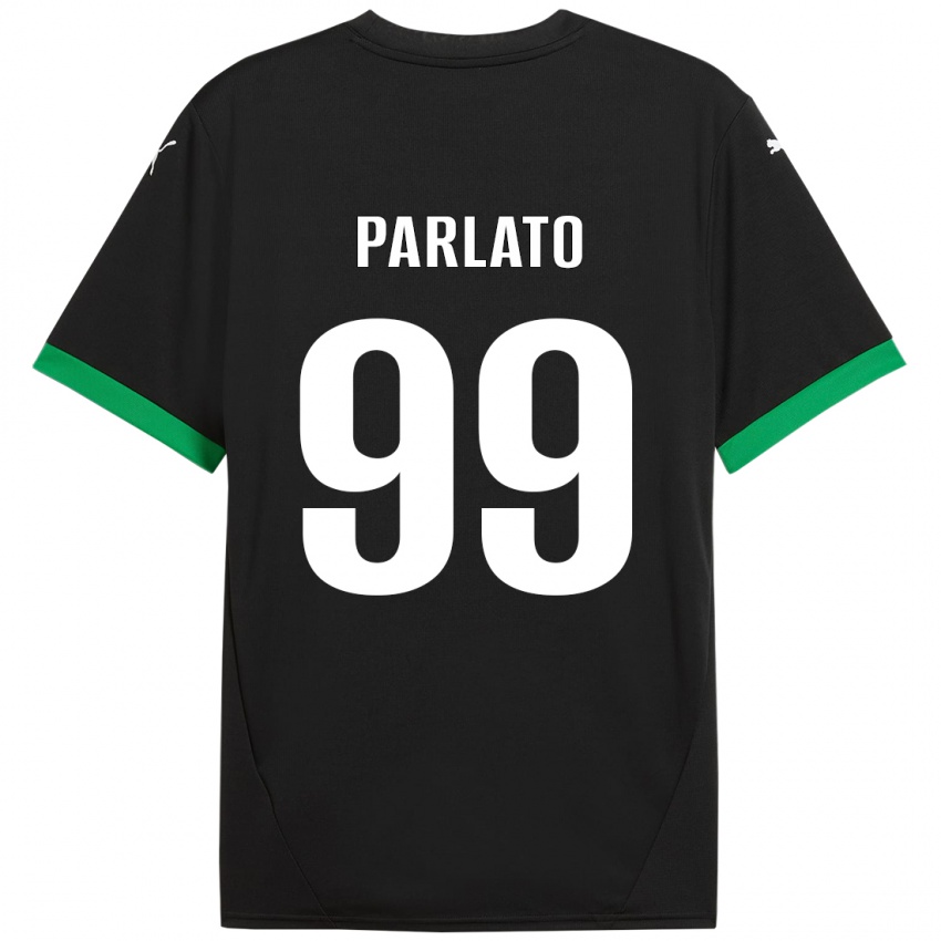 Kinder Claudio Parlato #99 Schwarz Dunkelgrün Heimtrikot Trikot 2024/25 T-Shirt Österreich