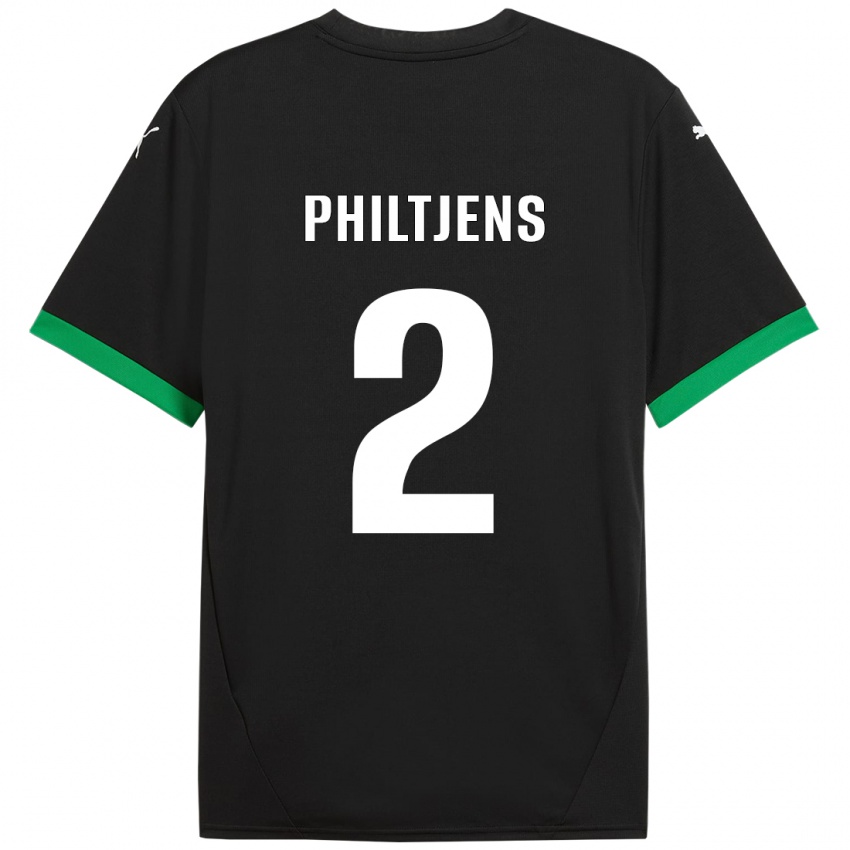 Kinder Davina Philtjens #2 Schwarz Dunkelgrün Heimtrikot Trikot 2024/25 T-Shirt Österreich