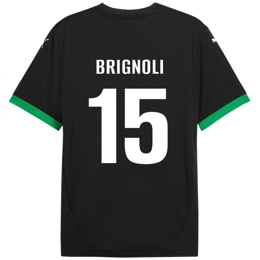 Kinder Benedetta Brignoli #15 Schwarz Dunkelgrün Heimtrikot Trikot 2024/25 T-Shirt Österreich