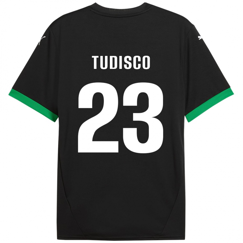 Kinder Giorgia Tudisco #23 Schwarz Dunkelgrün Heimtrikot Trikot 2024/25 T-Shirt Österreich