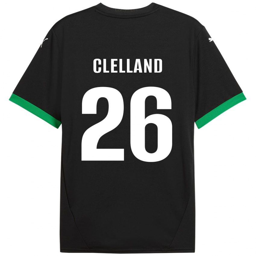 Kinder Lana Clelland #26 Schwarz Dunkelgrün Heimtrikot Trikot 2024/25 T-Shirt Österreich