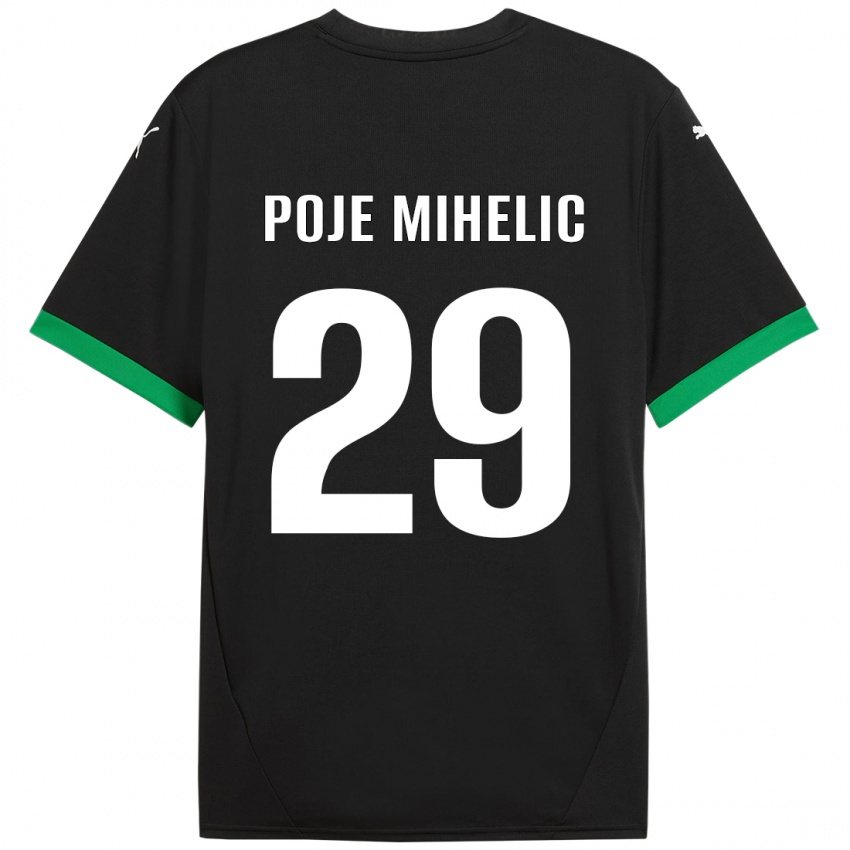 Kinder Naja Poje Mihelič #29 Schwarz Dunkelgrün Heimtrikot Trikot 2024/25 T-Shirt Österreich